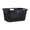 Mind Reader Linen Design 40L Laundry Basket Storage Bin with Handles, Black